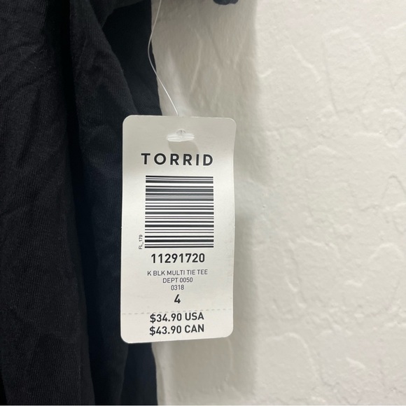 Torrid Super Soft Black Tie Tee NWT Size 4X - Picture 6 of 6